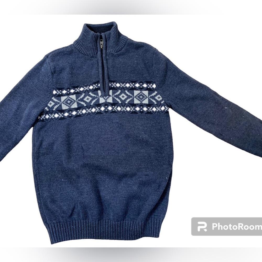 Boys Urban Pipeline Sz Small 1/4 Zip Blue Sweater